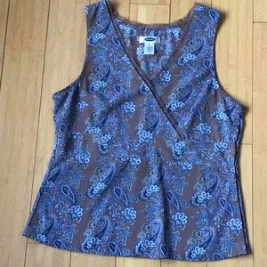 Sleeveless blouse top shell paisley print